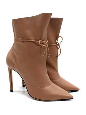 Jimmy Choo Beige Leather Heeled Ankle Boots