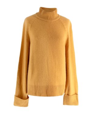 Reformation Mustard Cashmere Knitted Rollneck