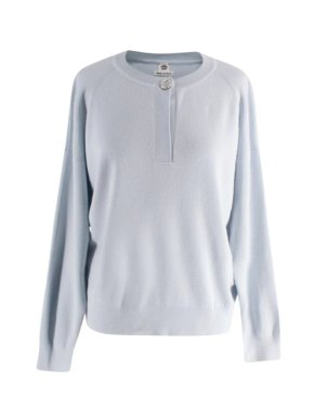 Hermes Hermès Pale Blue Silk and Cashmere Blend Knit Sweater