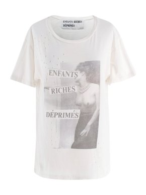 Enfants Riches Deprimes White Distressed T-Shirt