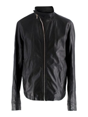 Rick Owens Mollino Biker Leather Jacket In Black
