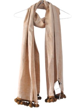 Max Mara Silk Blend Large Shawl With PomPom Trim 1