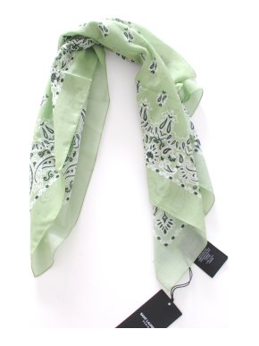 Saint Laurent Pale Green Paisley Bandana Scarf