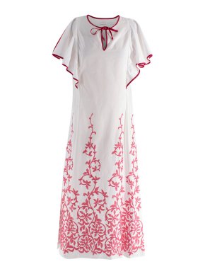 Loretta Caponi Embroidered Cotton Dress 1