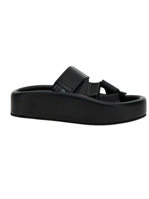 MM6 Black Leather Sandals