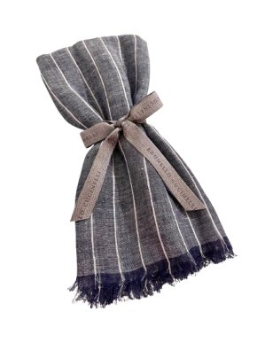 Brunello Cucinelli Striped Linen Amd Cotton Scarf