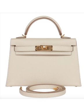 Hermes Hèrmes Kelly 20 Epsom Sellier Craie Gold Hardware