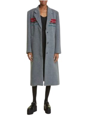 Molly Goddard Grey Wool Long Coat