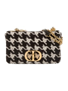 Dior Medium Technical Canvas Macro Houndstooth Caro Bag