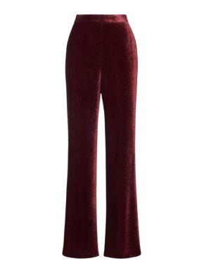 Etro Red Crushed Velvet Trousers 1