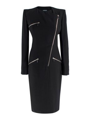Alexander McQueen Black Dress with Silver Zips