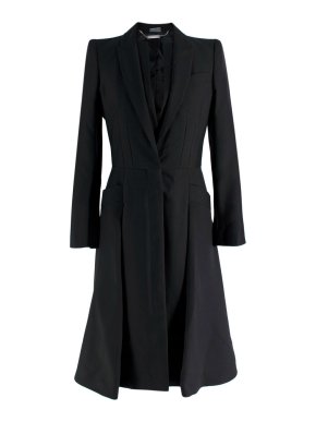 Alexander McQueen Black Coat with Double Lapels