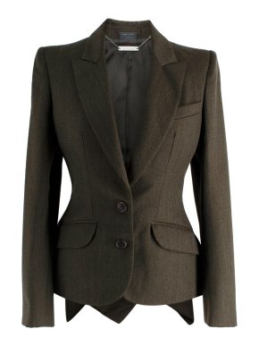Alexander McQueen Olive Green Blazer with Tails