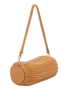 Loewe Pleated Nappa Bracelet Pouch in Biege