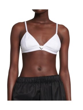 Prada White Cotton Bralette 1