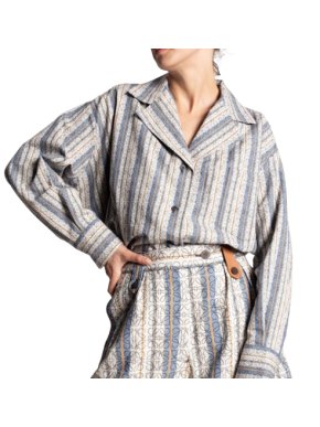 Loewe Blue Embroidered Logo Long Sleeve Shirt