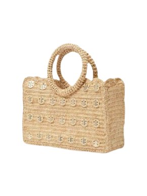 Paco Rabanne Woven Basket Embellished Top Handle Bag