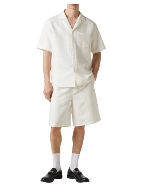 Gucci Linen Blend GG Canvas Short Sleeve Shirt - Instores Now 1
