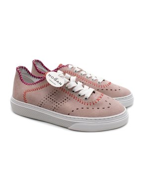 Hogan Dusky Pink Suede Trainers 1