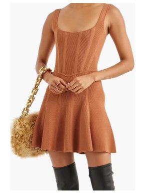Dion Lee Burnt Orange Ribbed Mini Dress 1