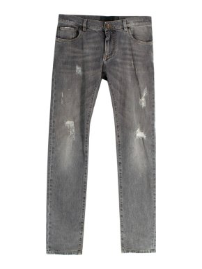 Dolce & Gabanna Distressed Grey Slim-Fit Jeans 1