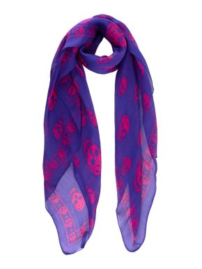 Alexander McQueen Skull Foulard in Pink and Purple 1