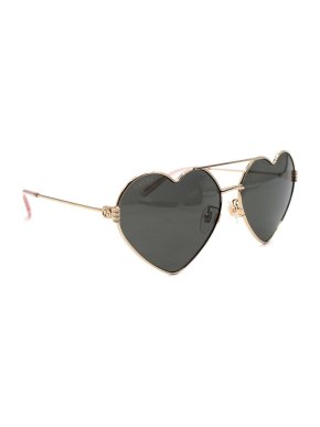 Gucci Gold-tone Heart-Shaped Sunglasses with Grey Lenses 1