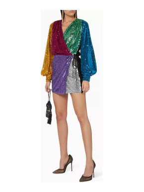 Attico  Sequin Long Sleeve Dress 1