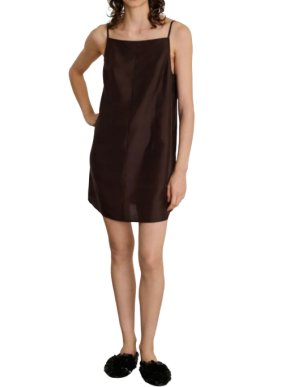 Soeur Paris Gigi Silk Dress in Prune 1