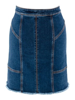 Alexander McQueen Raw Hem Knee Length Denim Skirt 1