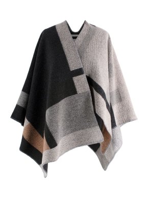 Burberry Monogram Wool/Cashmere Jaquard Cape 1