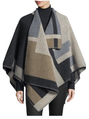 Burberry Monogram Wool/Cashmere Jaquard Cape 1