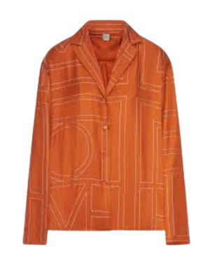 Toteme Monogram Silk PJ Top in Rust
