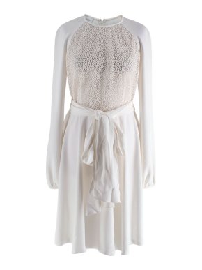 Giambattista Valli Lace Top White Crepe Mini Dress 1
