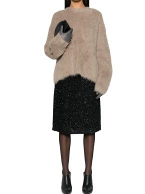 Toteme Boxy Alpaca Knit in Taupe 1