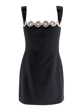 David Koma Bow Embellished Black Mini Dress 1