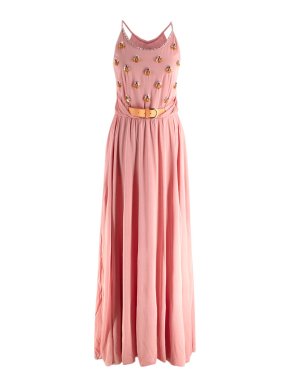 Emilio Pucci Embellished  Belted Pink Maxi Dress 1
