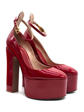 Valentino Ruby Leather Platform Pumps 1