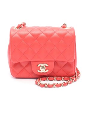 Chanel Mini Matelassé in Coral Leather with Gold Tone Hardware 1