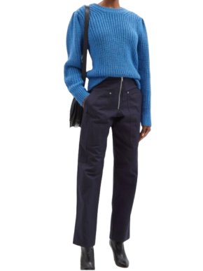 Isabel Marant Etoile Navy 'Phil' Trousers with Silver Zip 1