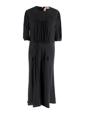 No.21 Black Crepe Midi Dress 1