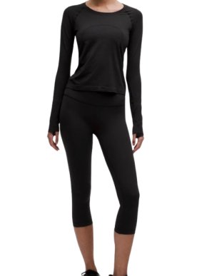 Lululemon Black Wunder Under HR Crop Yoga Pants 21" 1