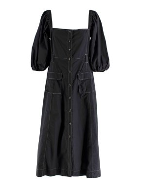 GANNI Ripstop Organic Cotton Poplin Dress 1