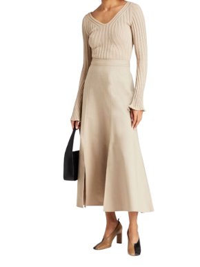 Caes Beige Midi Skirt 1