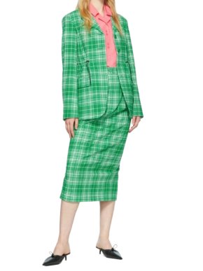 Sportmax Green Check Midi Skirt 1