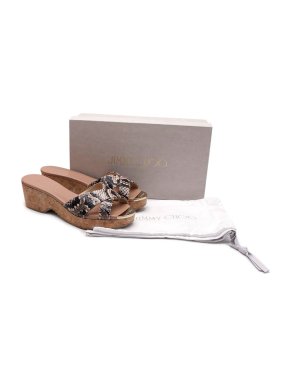 Jimmy Choo Powder Pink Embossed Snakeskin Mule 1