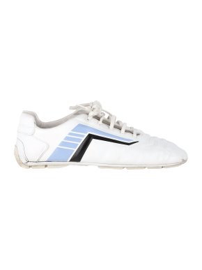 Prada White Leather Rev Low-Top Sneakers 1