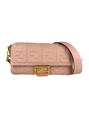 Fendi Dusty Pink Leather Baguette Bag 1