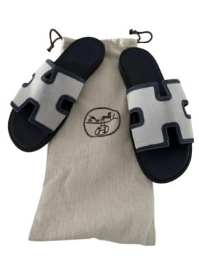 Hermes Suede And Canvas Izmir Sandal 1