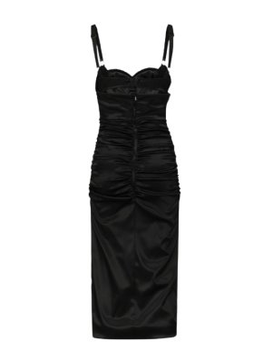 Dolce & Gabbana Black Ruched Corset Dress 1